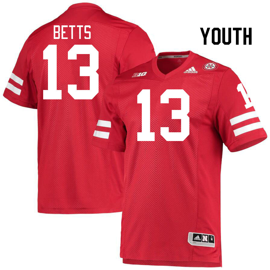 Youth #13 Zavier Betts Nebraska Cornhuskers College Football Jerseys Stitched Sale-Red